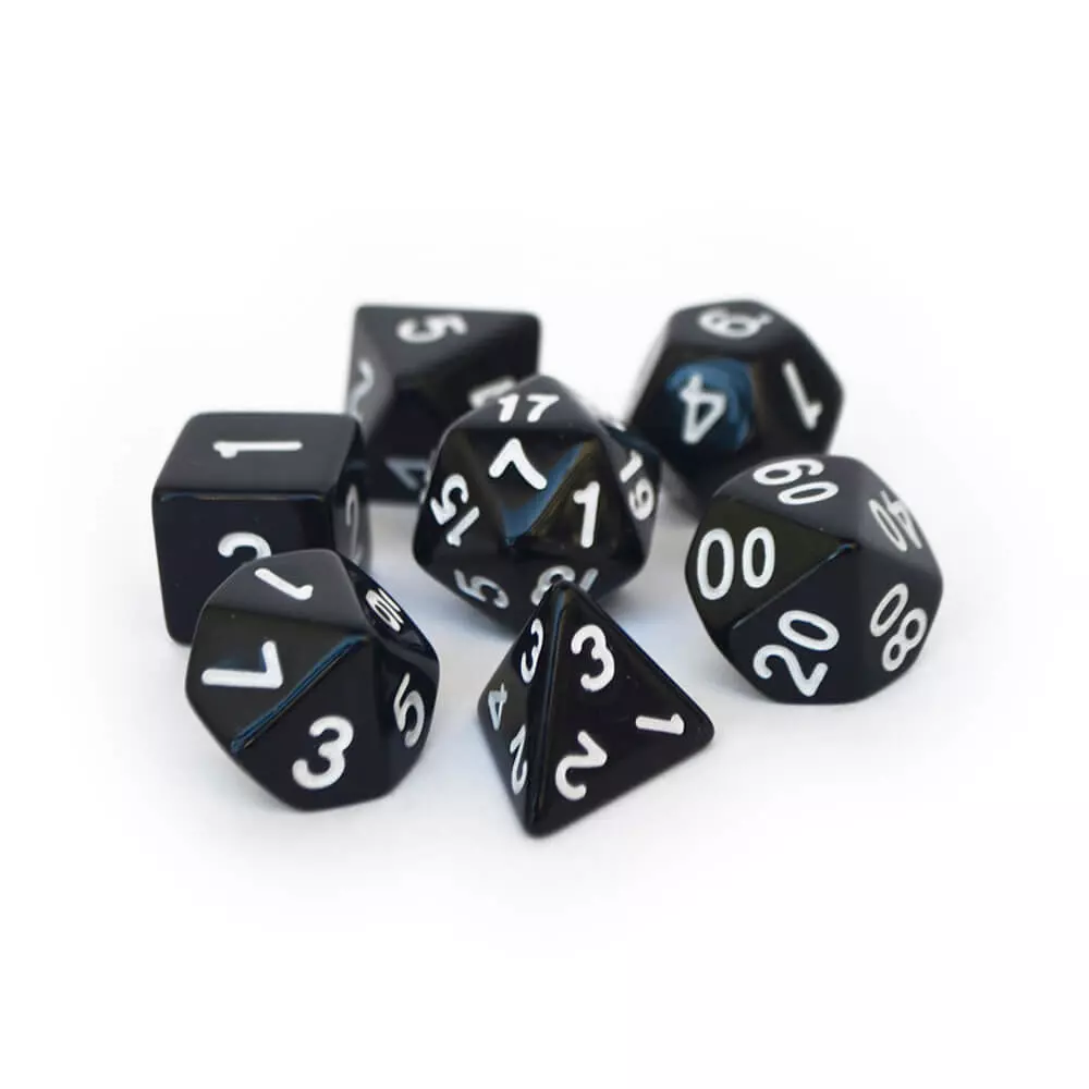 Dados para RPG Linha Black - Conjunto com 7 peças